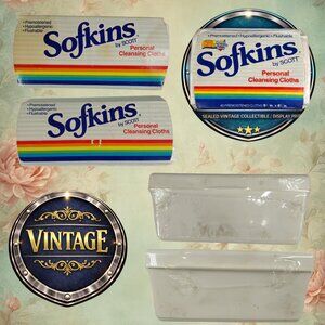 Vintage Sofkins by Scott Personal Cleansing Cloths Dispenser 40ct Sealed 1988